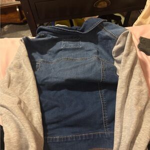 Wax Jean Blue Denim Jacket with Gray Hood